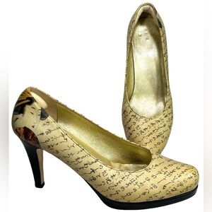 Icon Los Angeles Wearable Art Heels Women Size 9.5 UTAMARO Art Italian Made Shoe